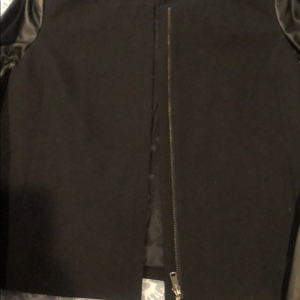Ann Taylor blazer leather zip up - Picture 3 of 4
